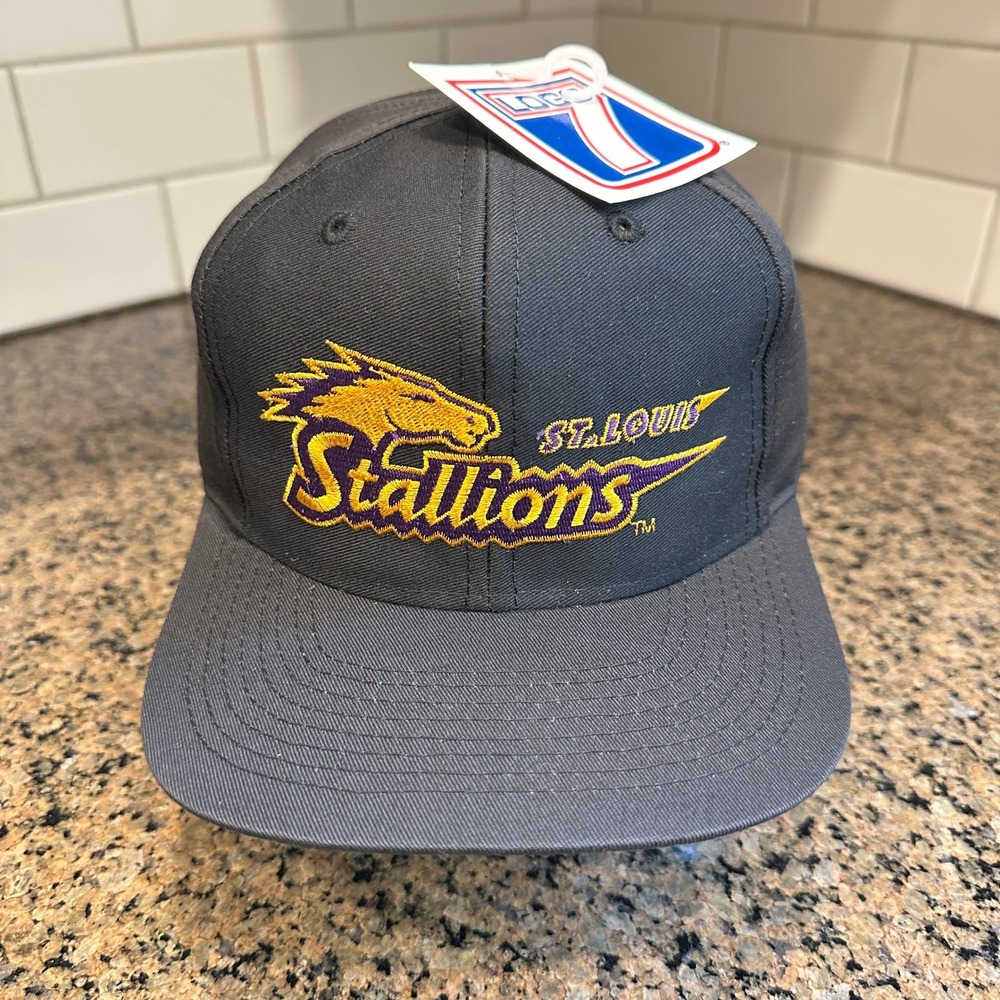 Vintage 90s St. Louis Stallions‎ Logo 7 Sample Snapback Hat NFL Expansion NWT